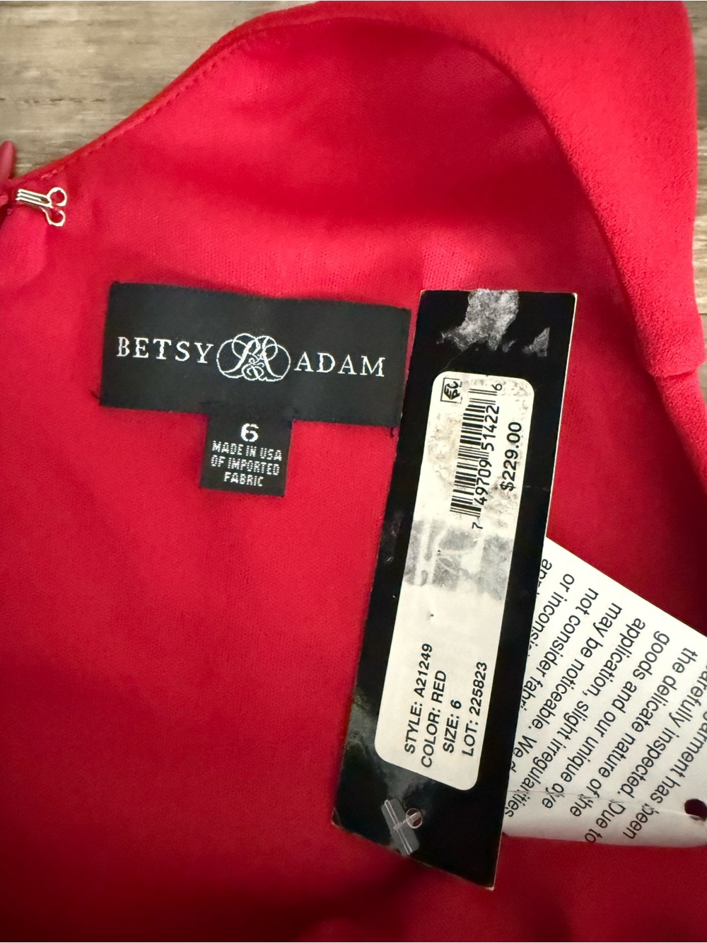 Betsy & Adam Red Ruffle Slip Maxi Dress - Picture 8 of 9